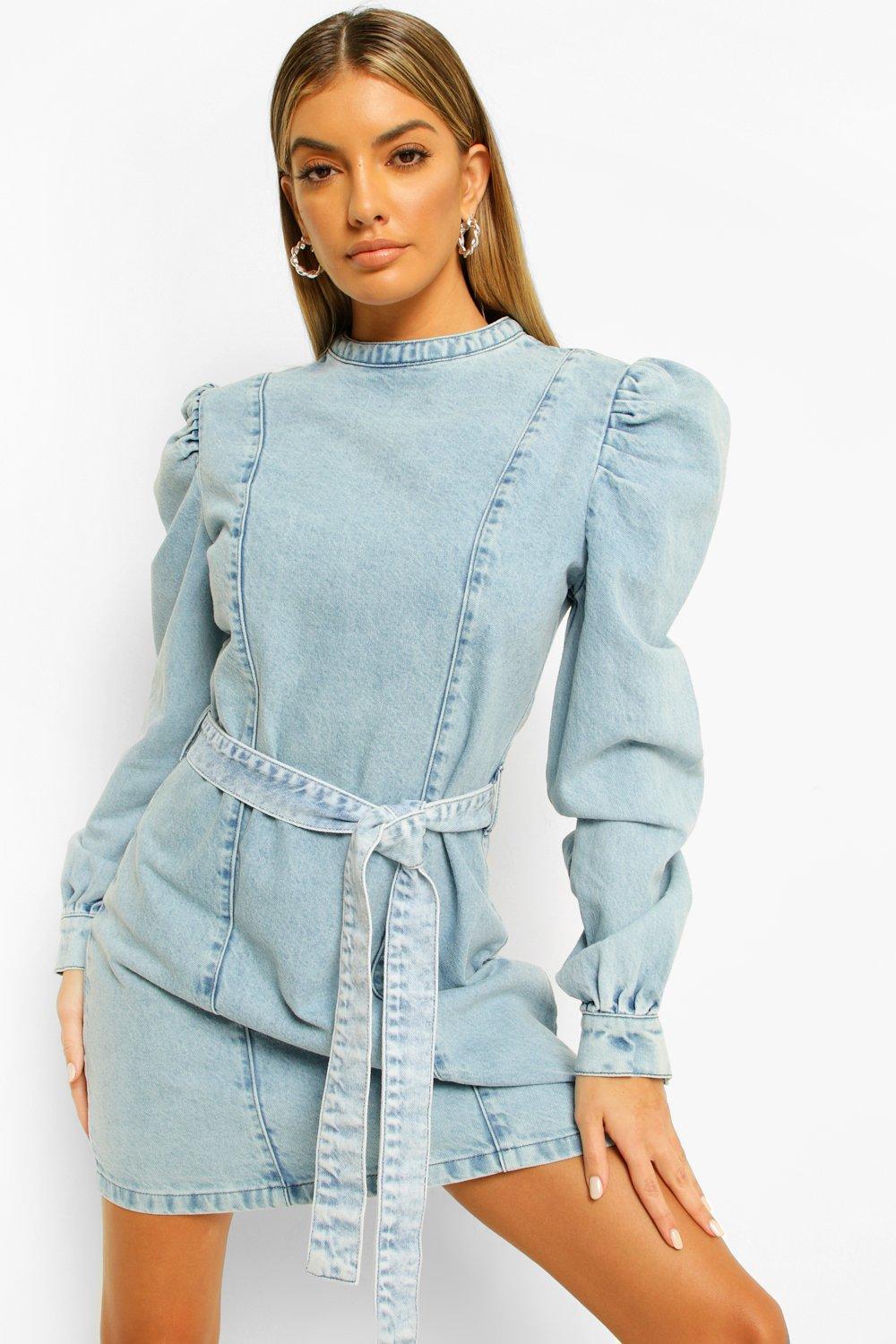 denim dress tie waist