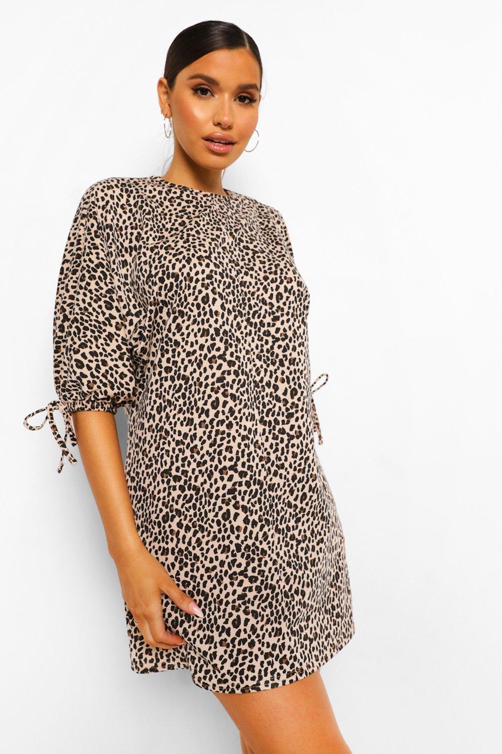 Boohoo animal print shift clearance dress