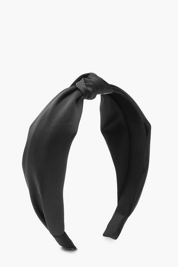 Satin Twist Knot Headband navy