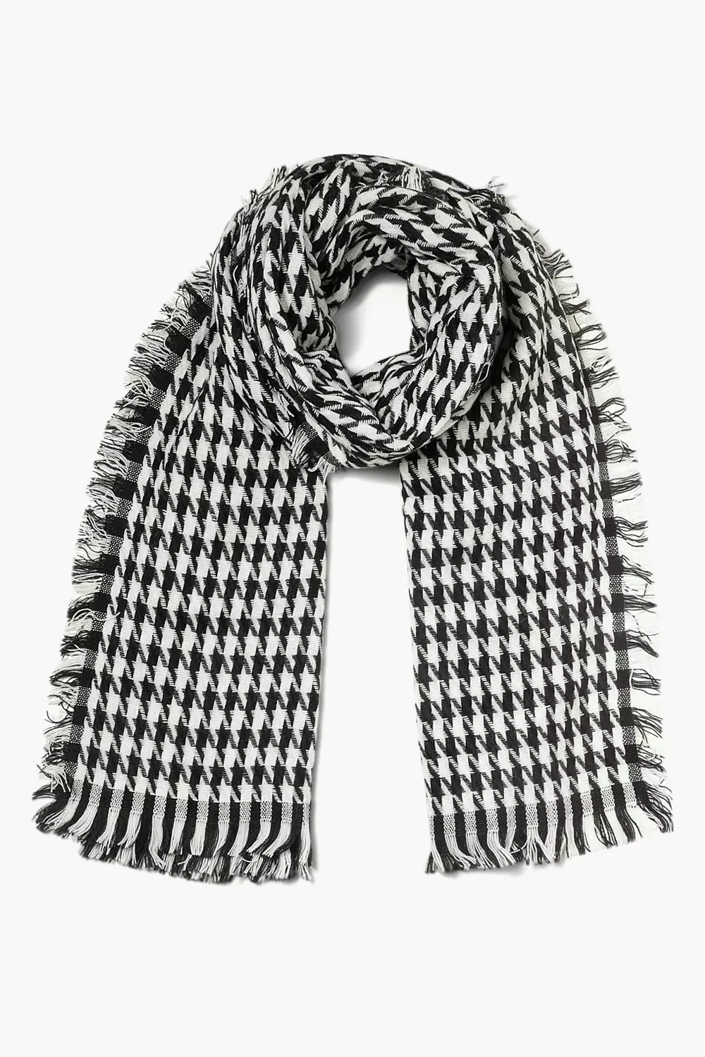 Black and 2024 white oversized scarf