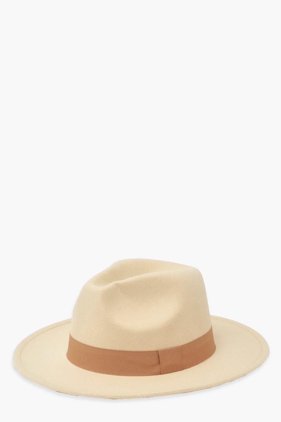 Cream Tonal Trim Fedora image number 1