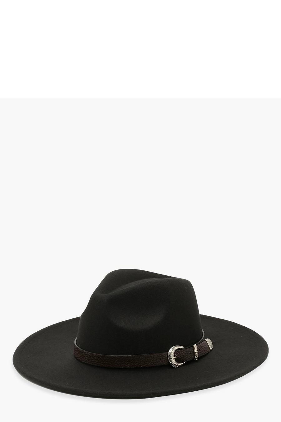 Sombrero fedora con detalle de hebilla estilo western image number 1