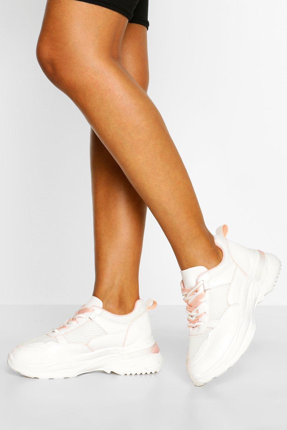 boohoo white trainers