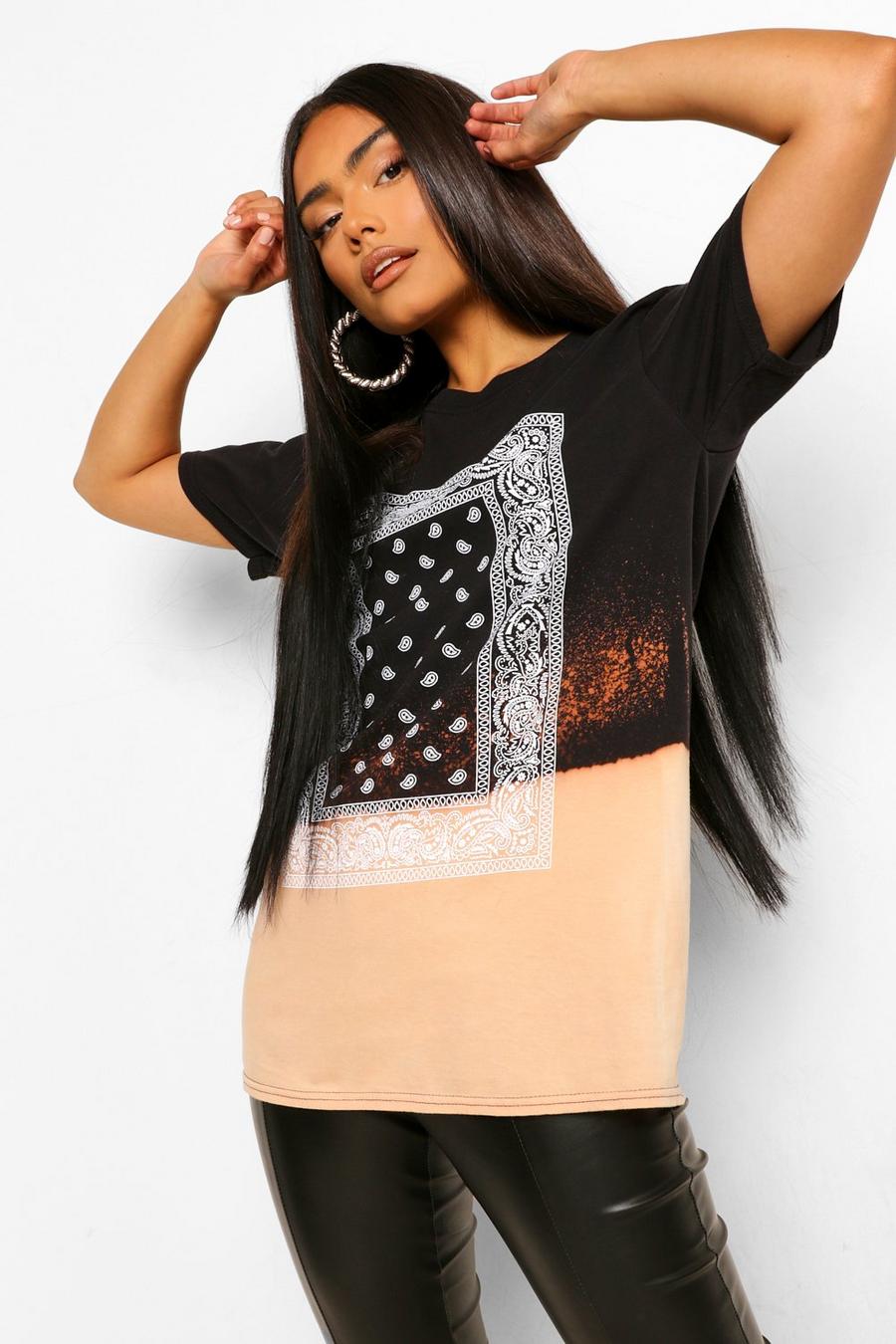 Bleach Dipped Bandana Graphic T-Shirt image number 1