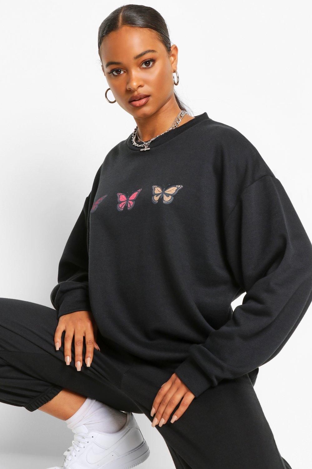 Butterfly print sweater shop