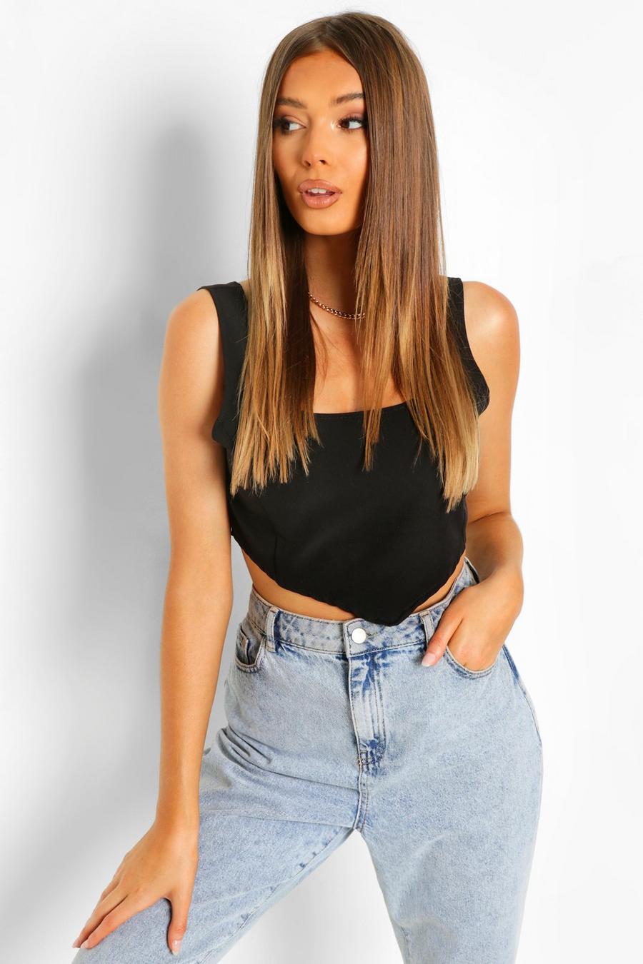 Tailored Square Neck Crop Top image number 1