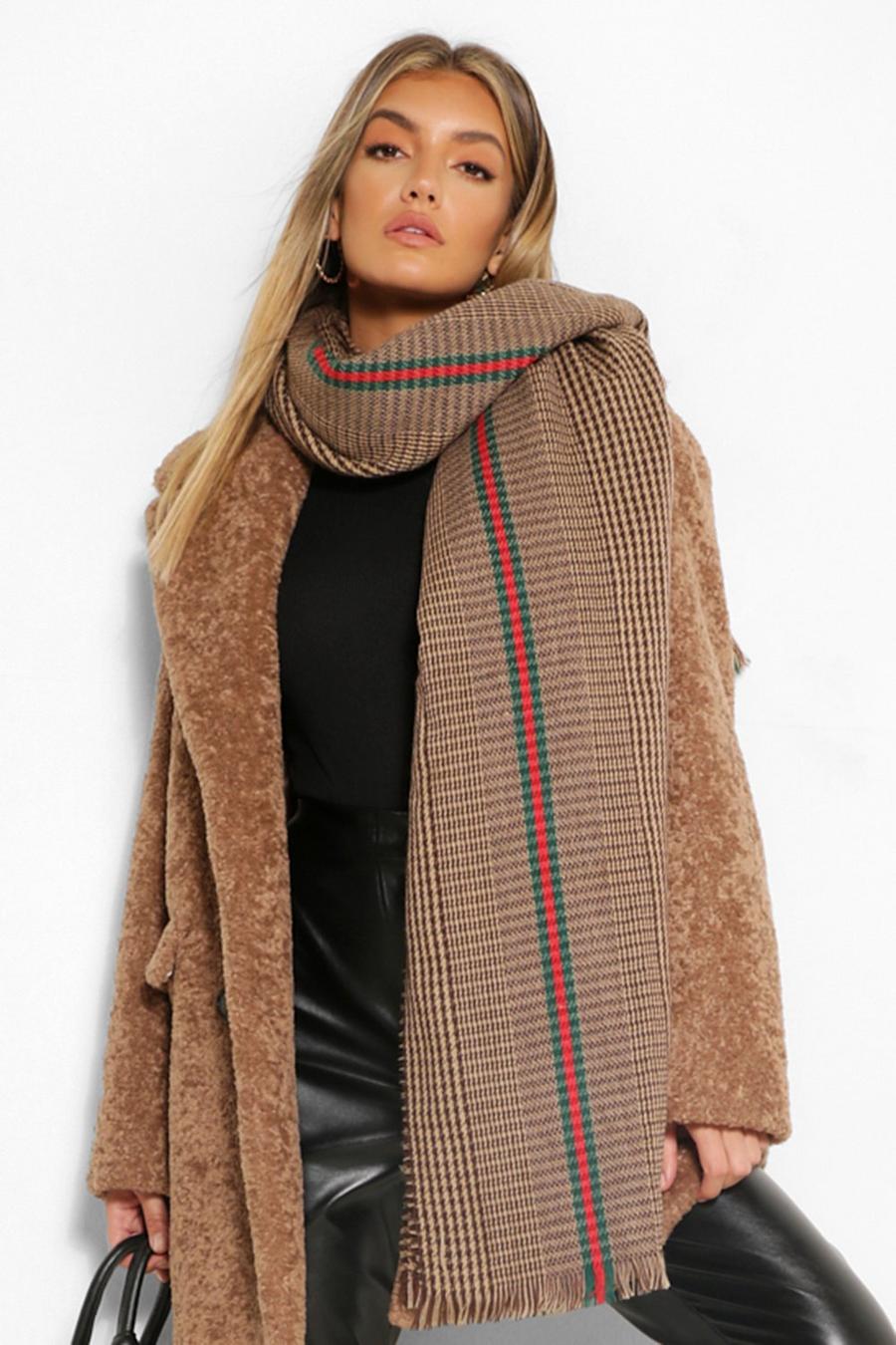 Brown Heritage Checked Fringe Edge Scarf image number 1