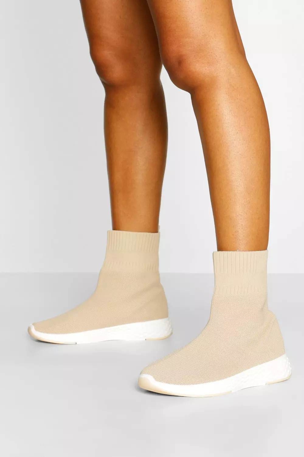 Beige sock trainers sale