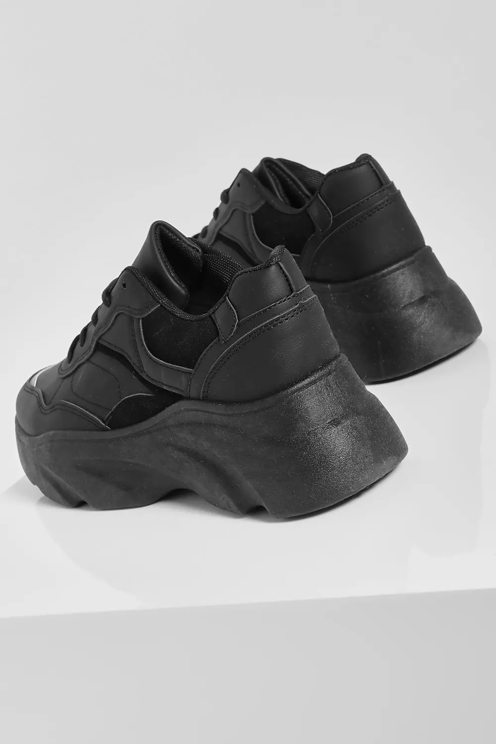 Bershka chunky trainer in on sale black