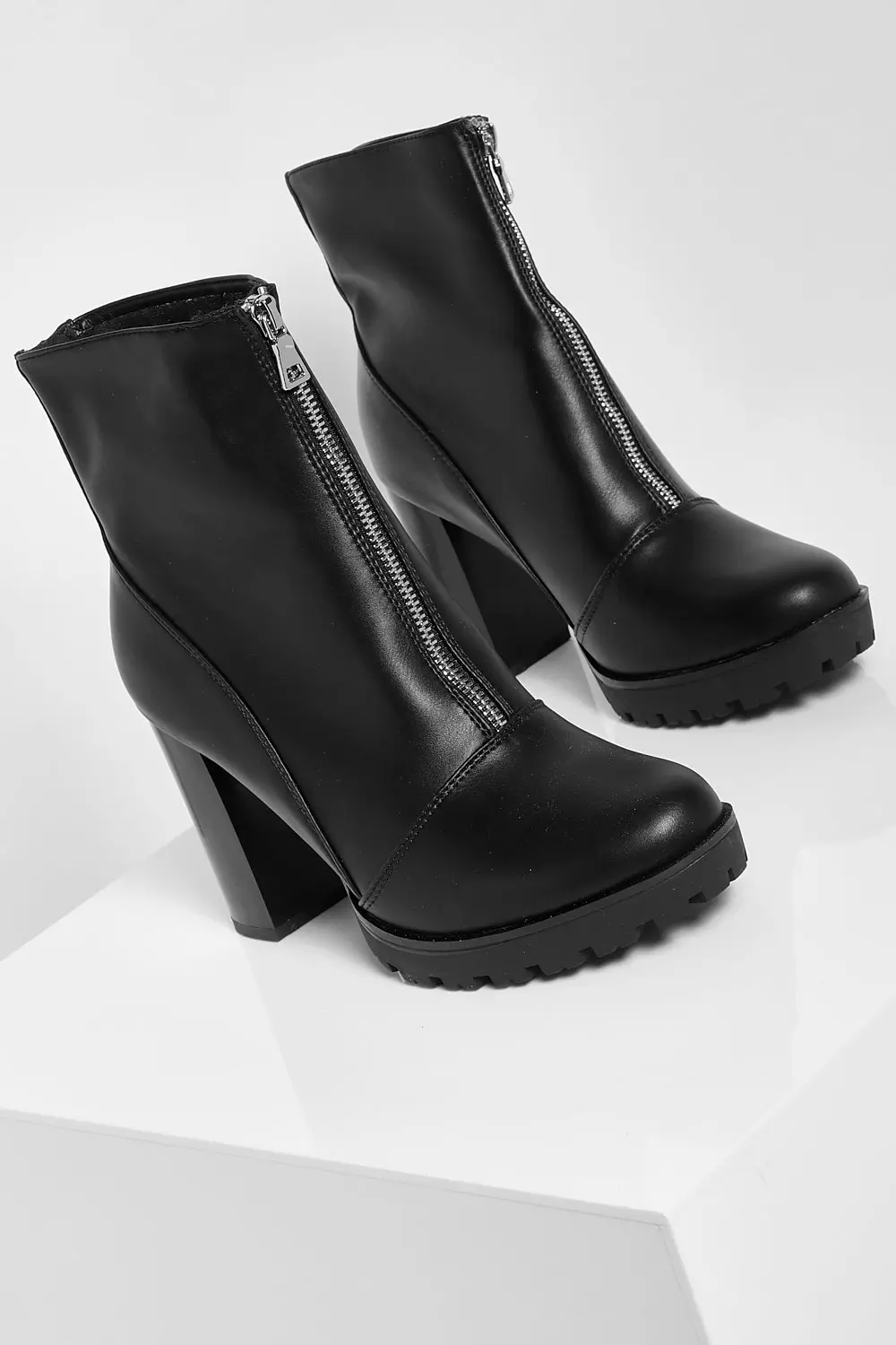 Block heel biker sales boots