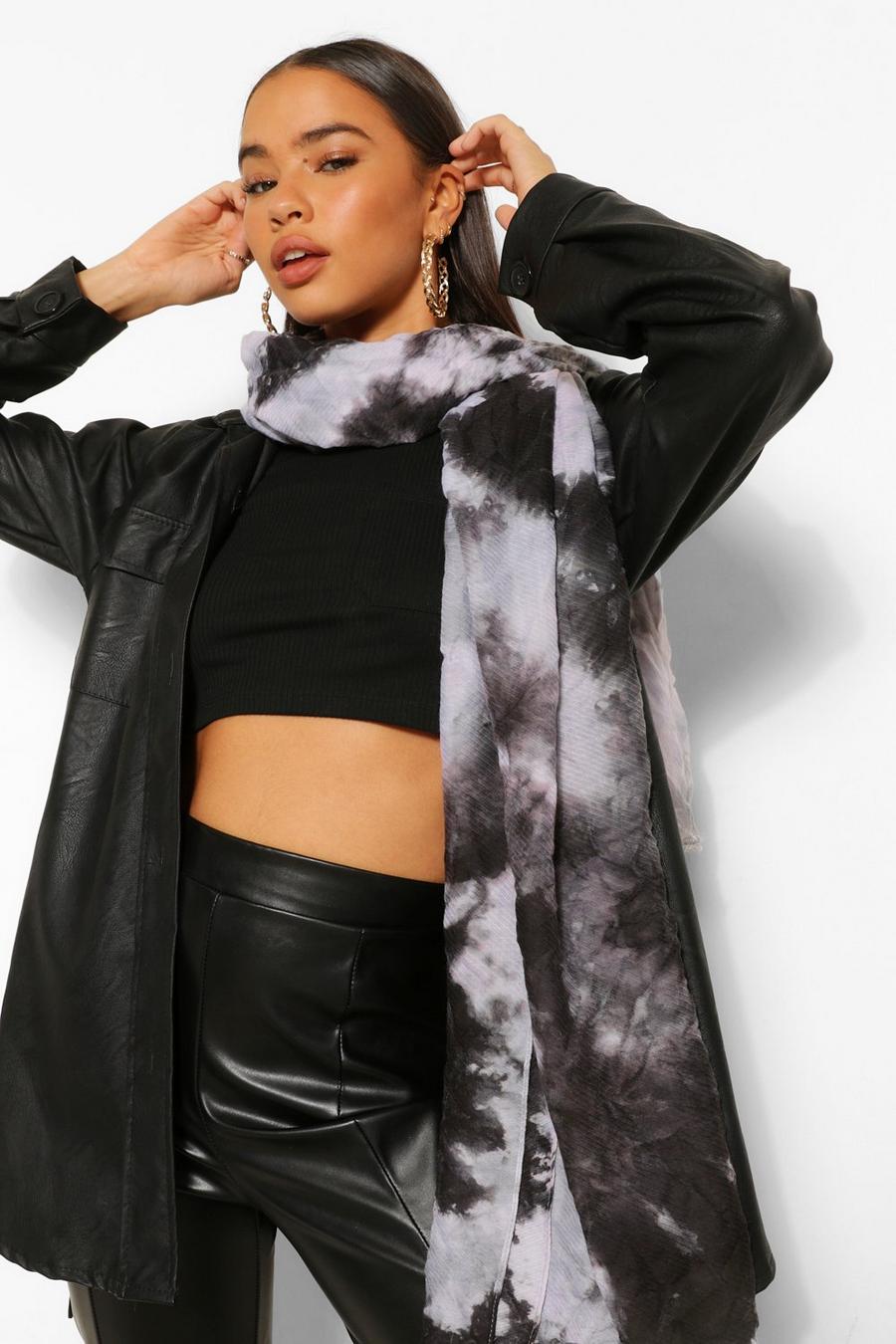 Black Tie Dye Light Weight Scarf image number 1