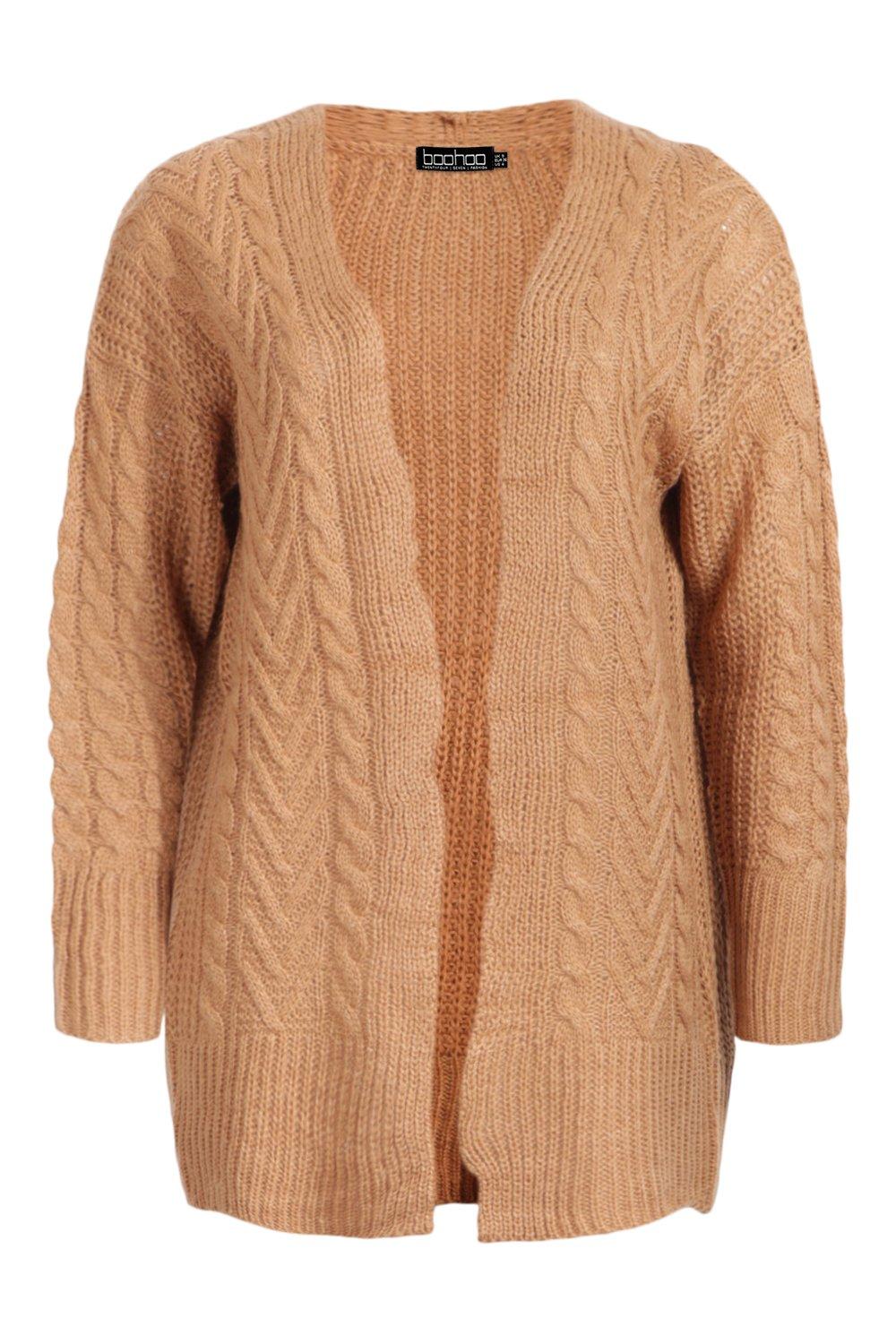 camel midi cardigan