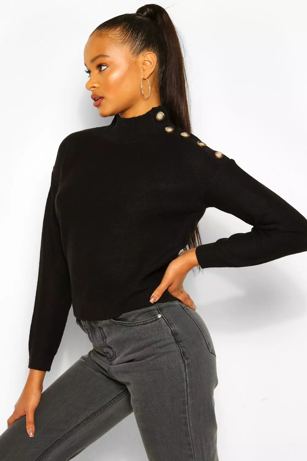 Shoulder discount button jumper