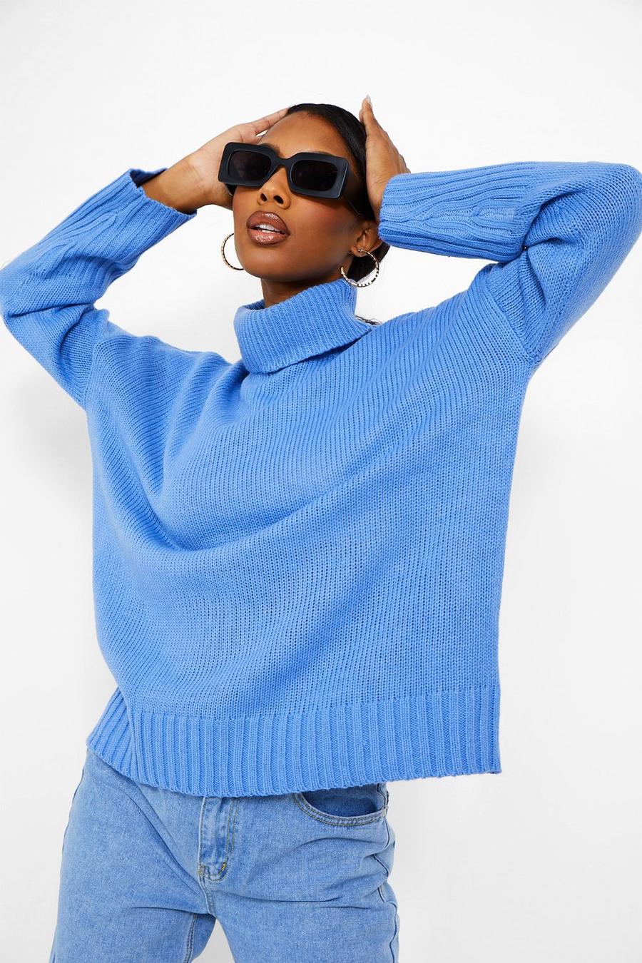 Blue Turtleneck Sweater image number 1