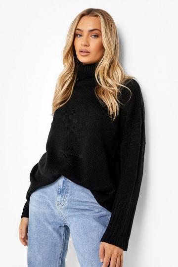 Black Oversized Turtleneck Sweater