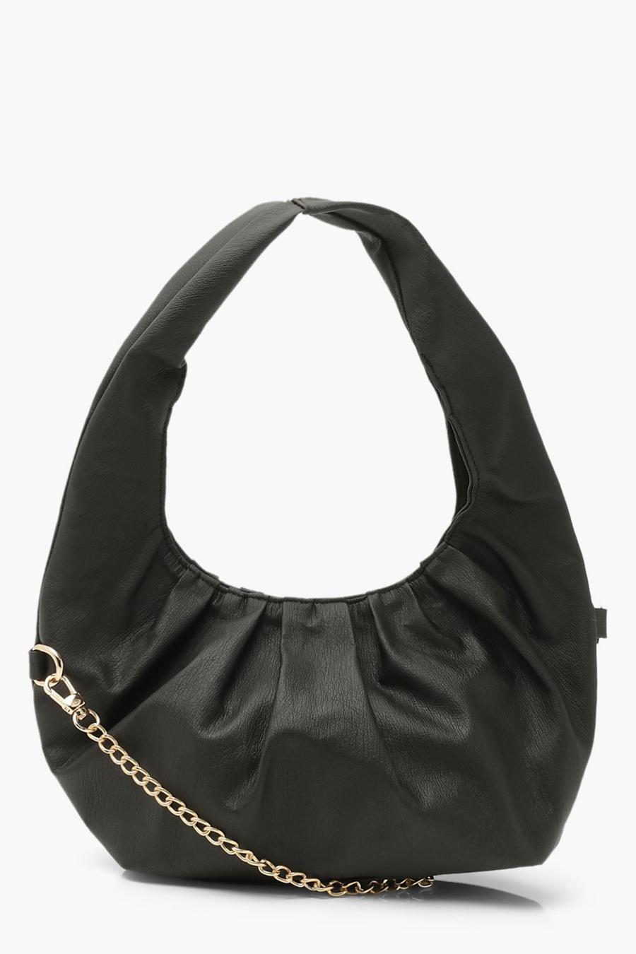 Black Gathered Sloughy Day Bag image number 1