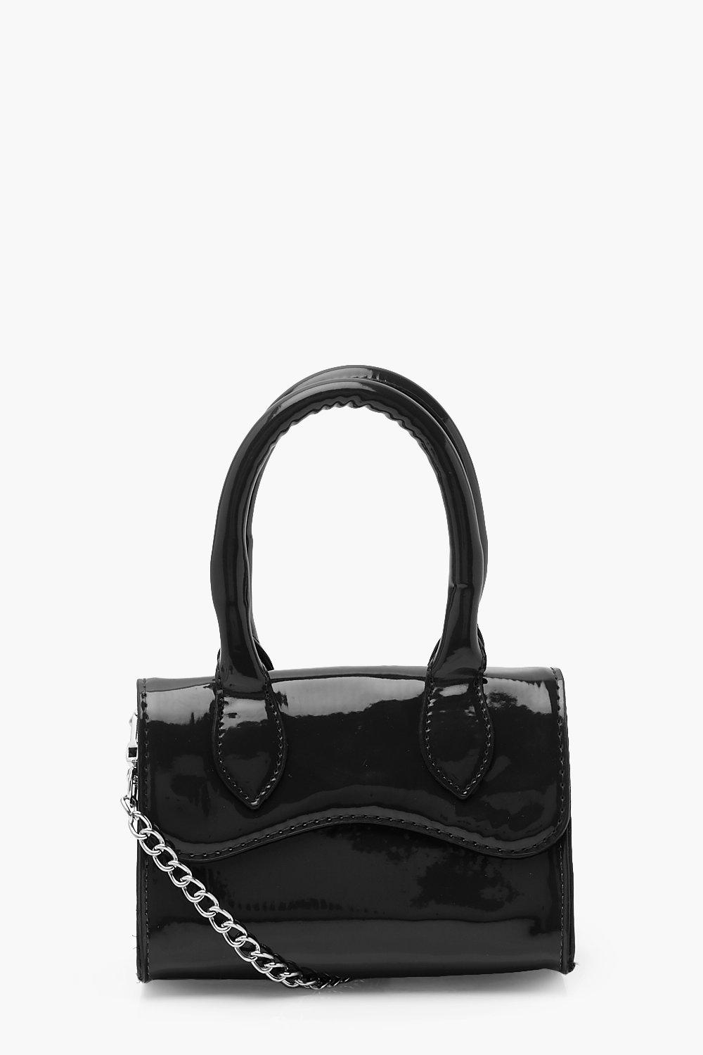 black patent cross body bag