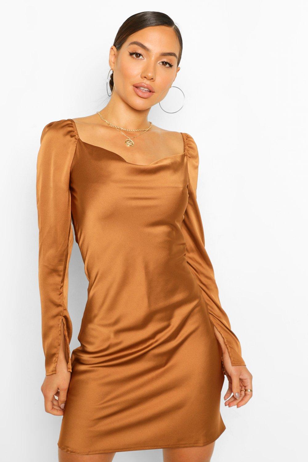 cowl shift dress