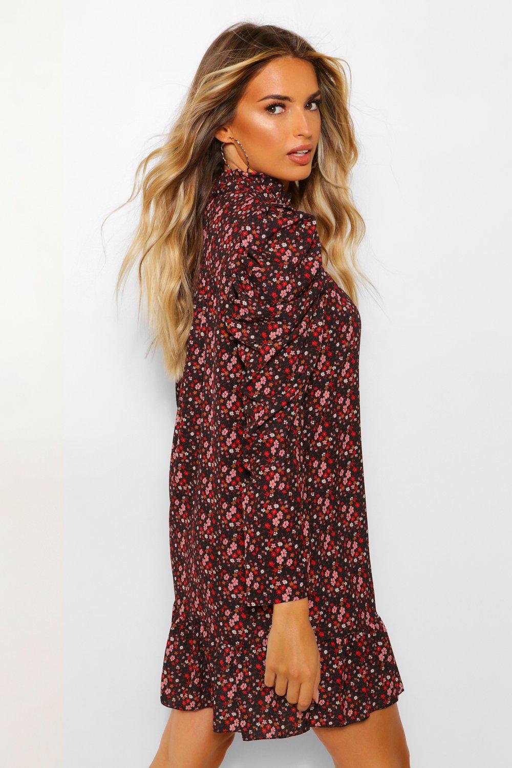 Missguided floral 2024 high neck dress