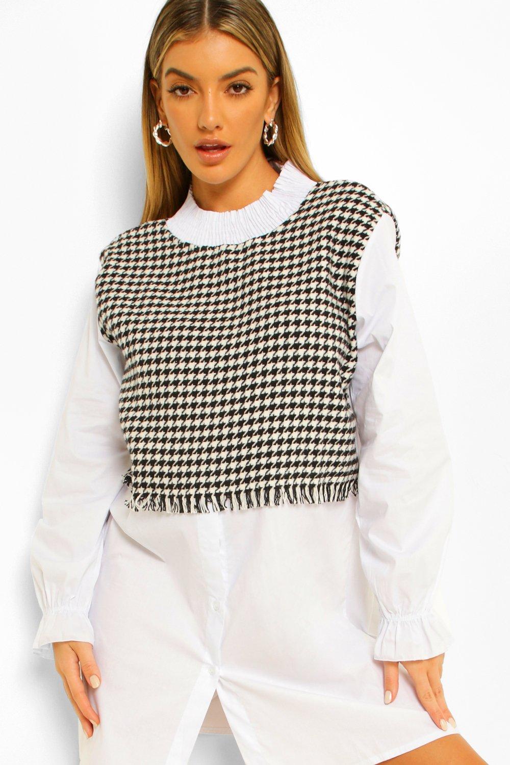 Sweater insert shirt dress deals