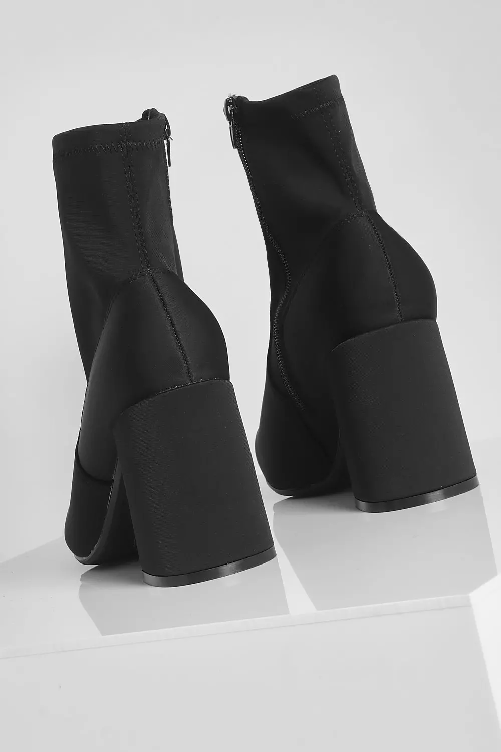 Block Heel Sock Boots