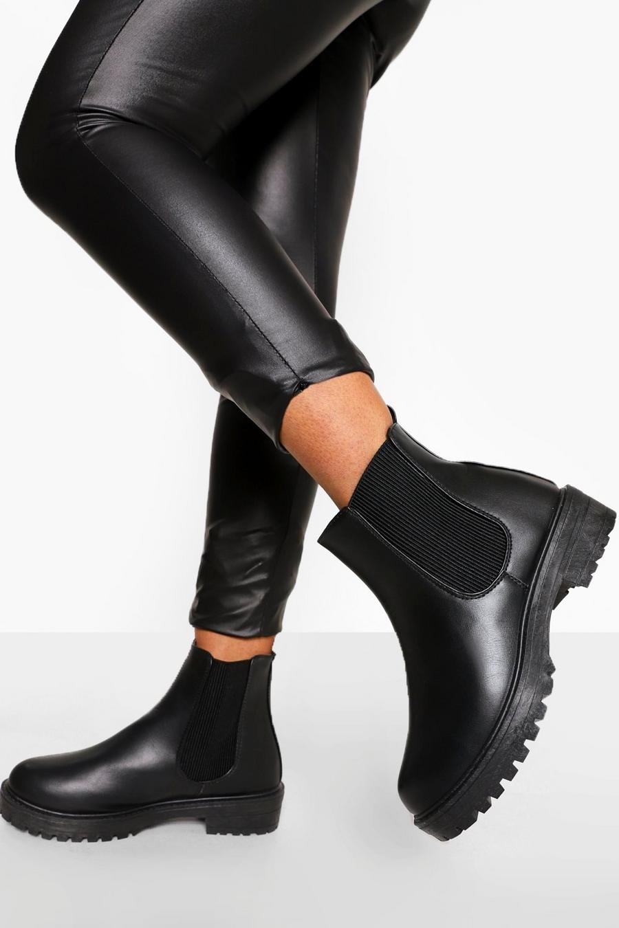 Black Chunky Chelsea Boots image number 1
