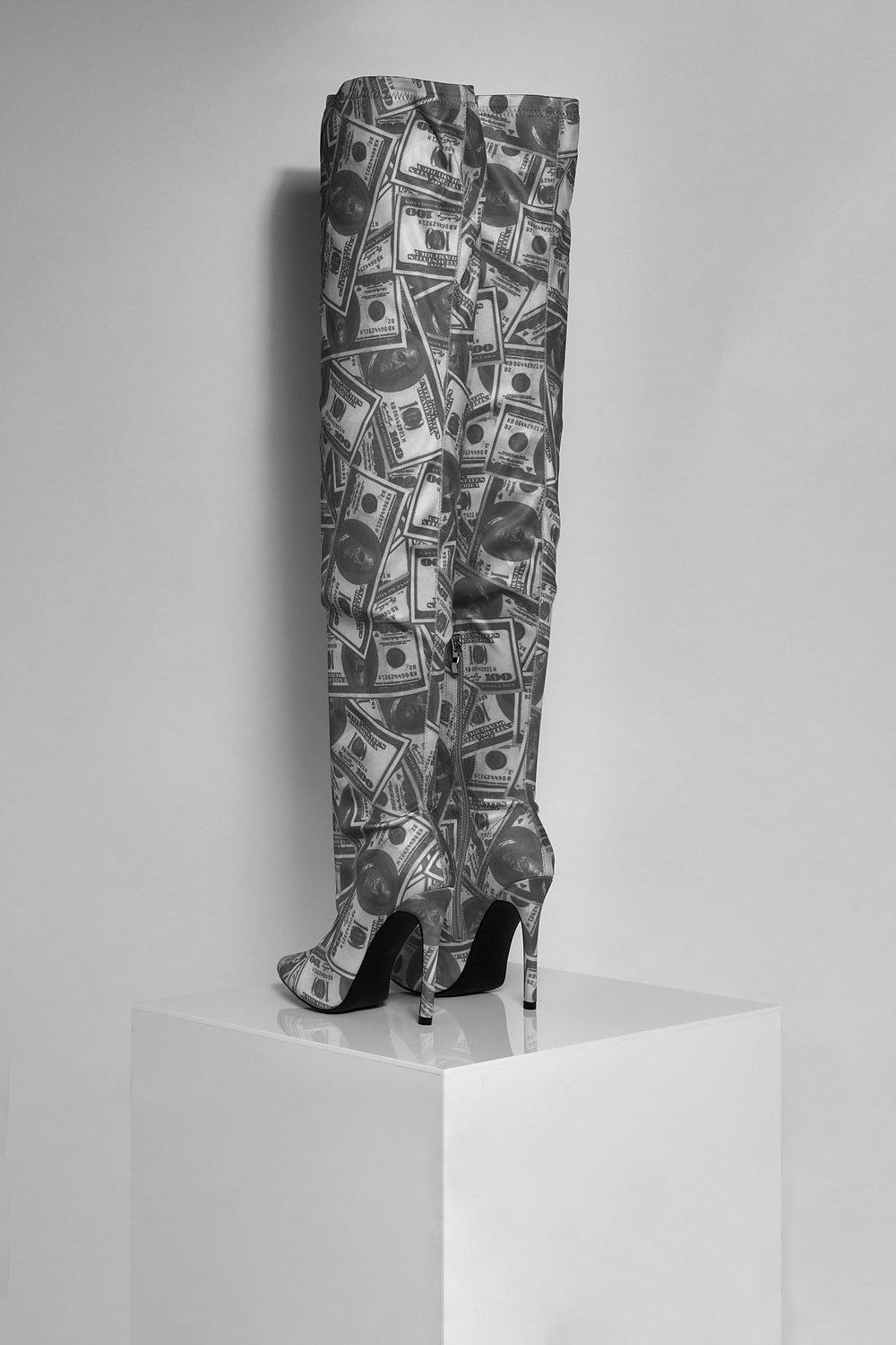 Balenciaga dollar hot sale print boots