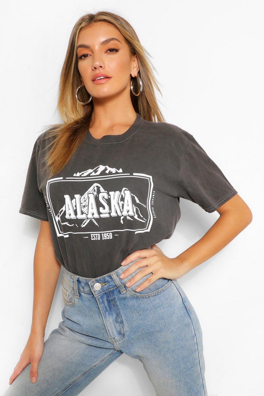T-shirt délavé "Alaska", Black image number 1