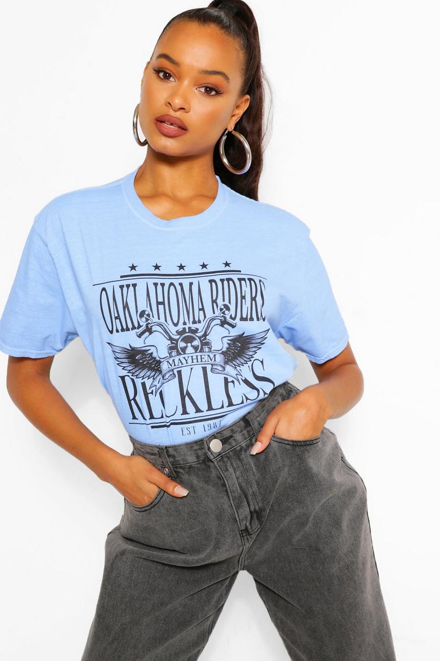 T-Shirt mit Waschung und „Oklahoma“-Print image number 1