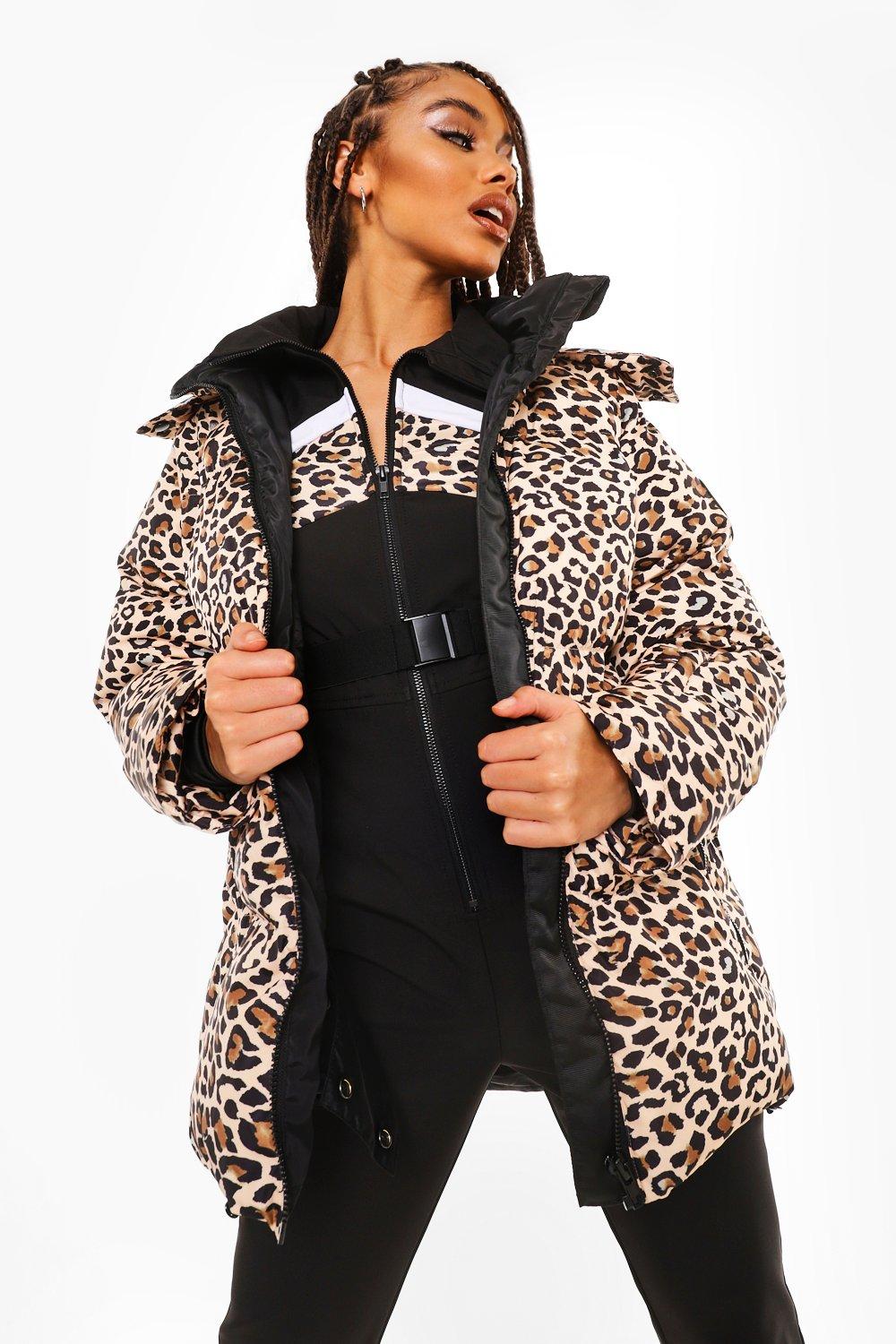 Leopard print cheap ski suit