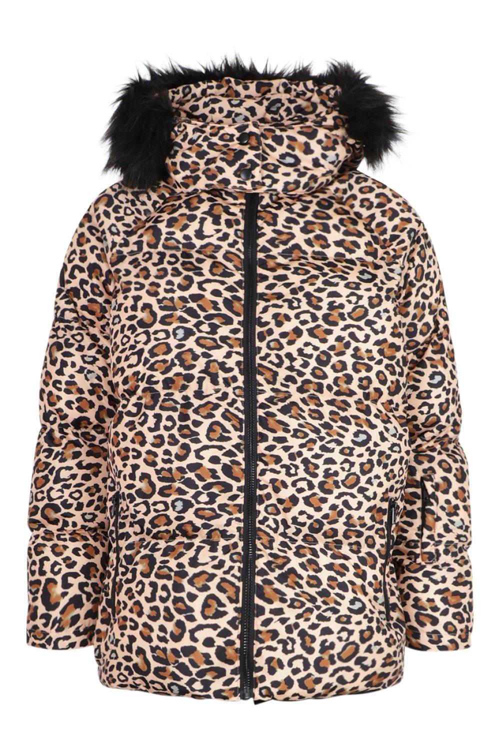 Womens leopard ski jacket sale