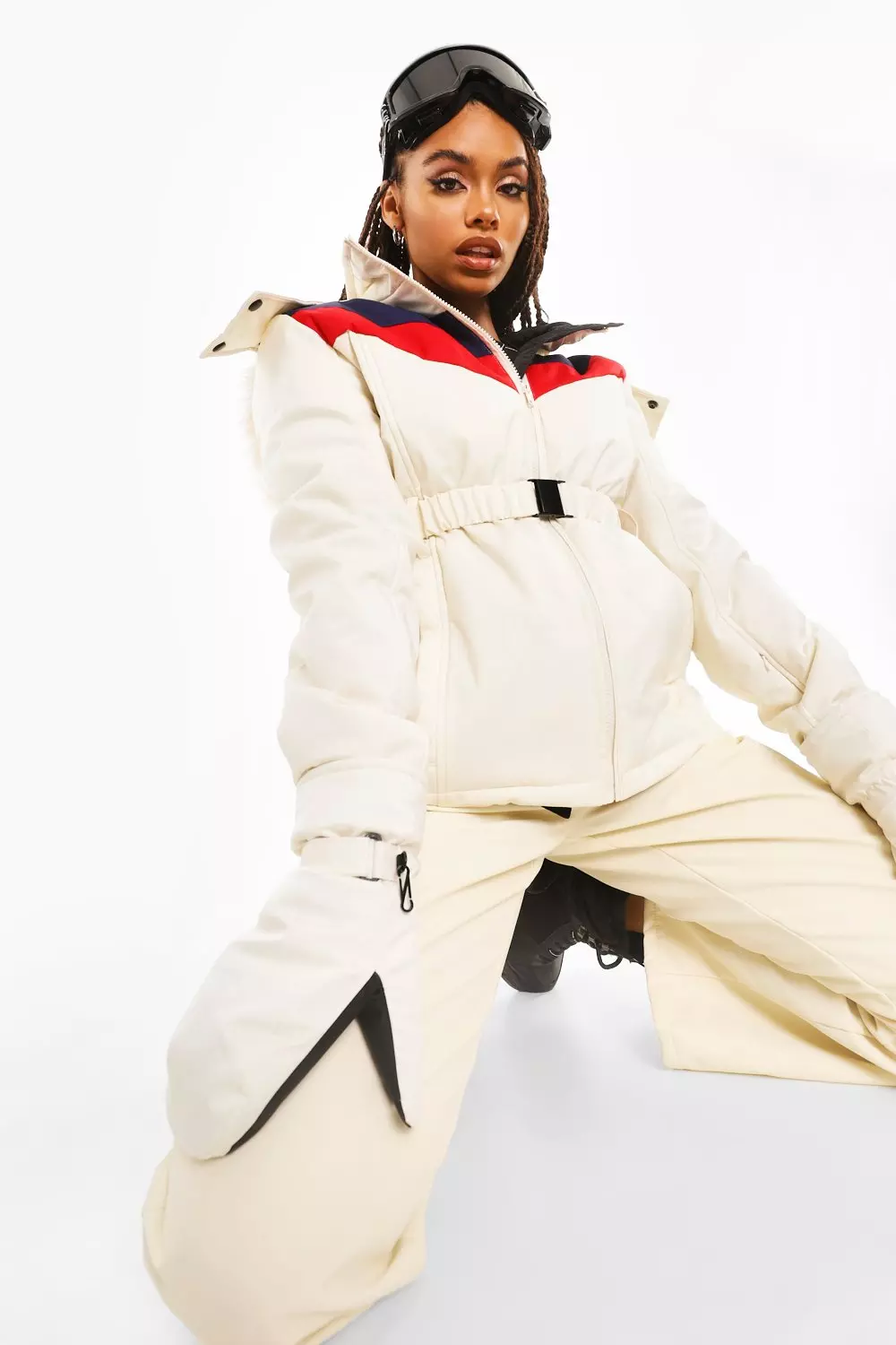 Belted womens best sale ski jacket