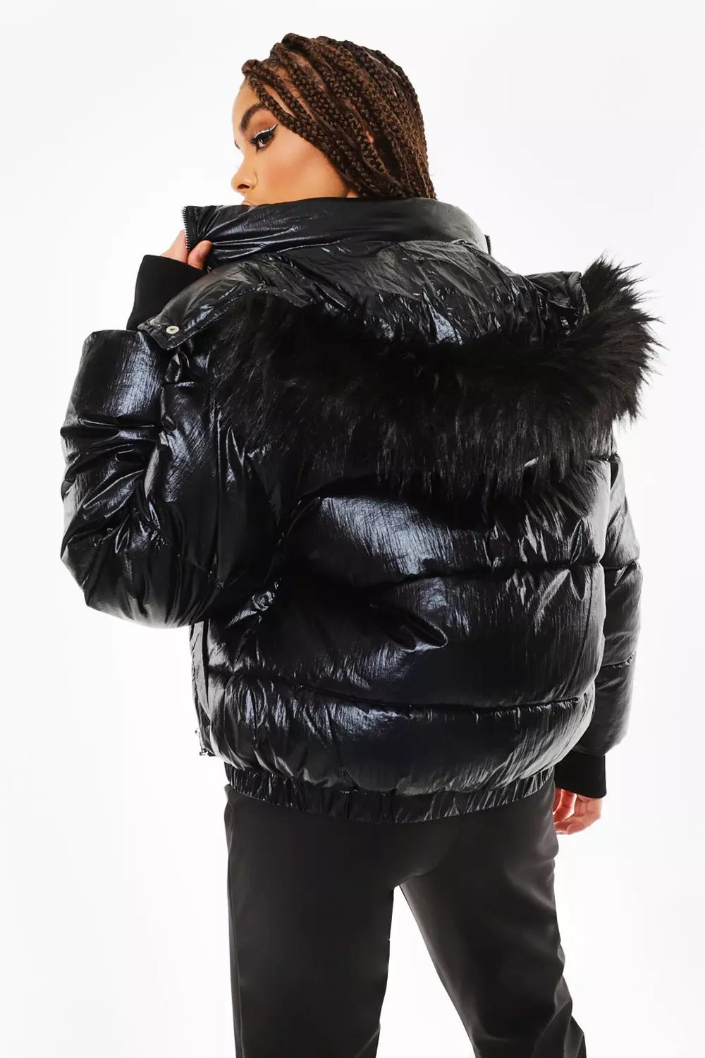 Ski jacket fur on sale collar