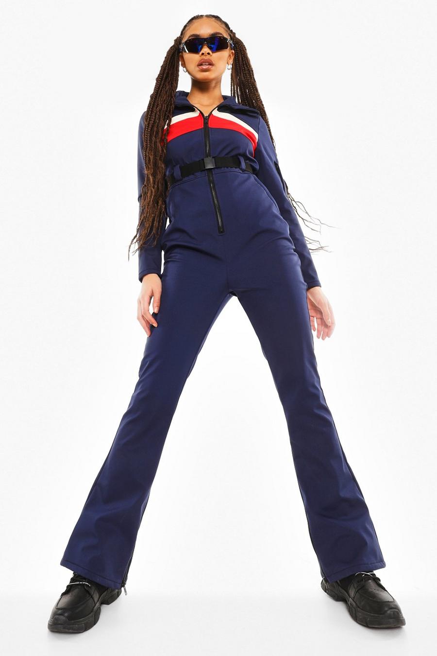 Navy Luxe Colorblock Snowsuit image number 1