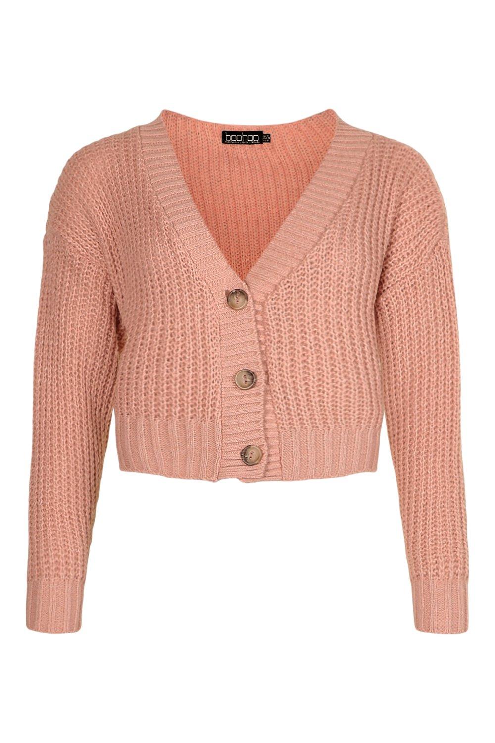 Blush cropped clearance cardigan