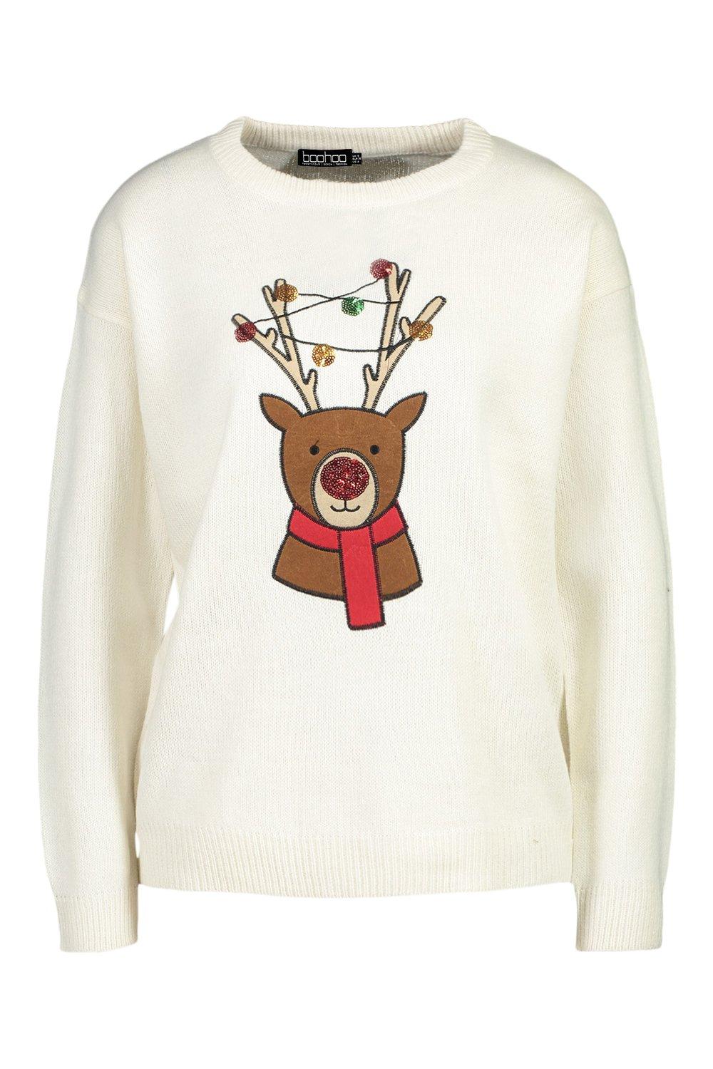 boohoo reindeer jumper