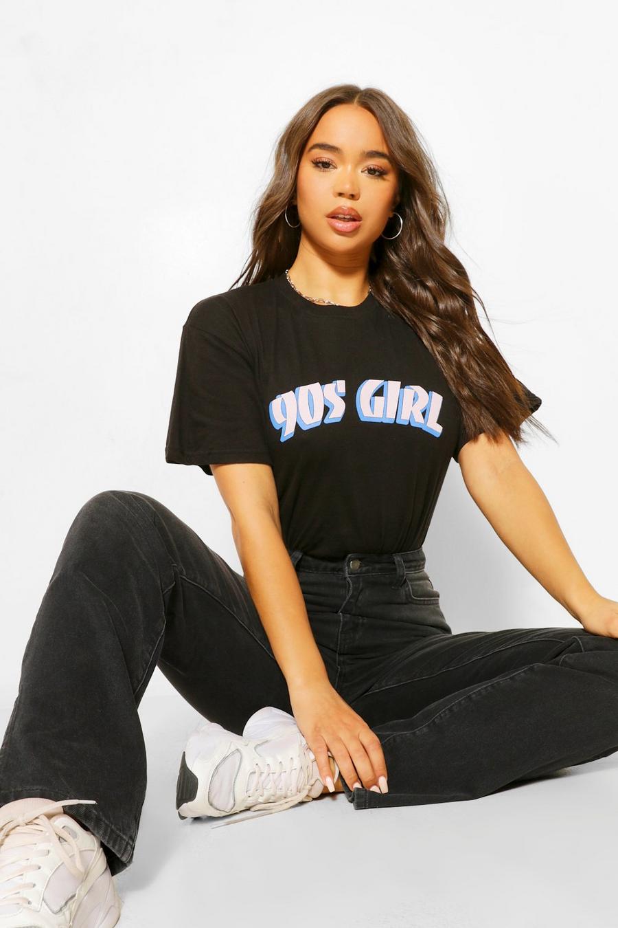 "90s Girl" T-shirt med slogan image number 1