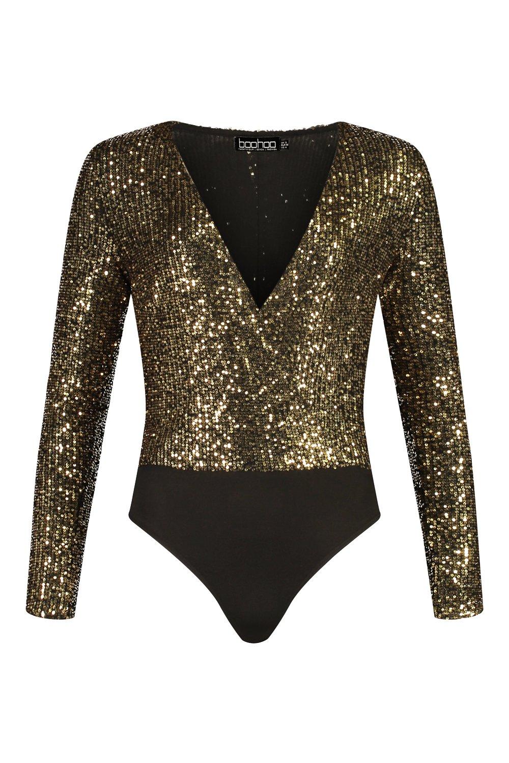 gold long sleeve body suit