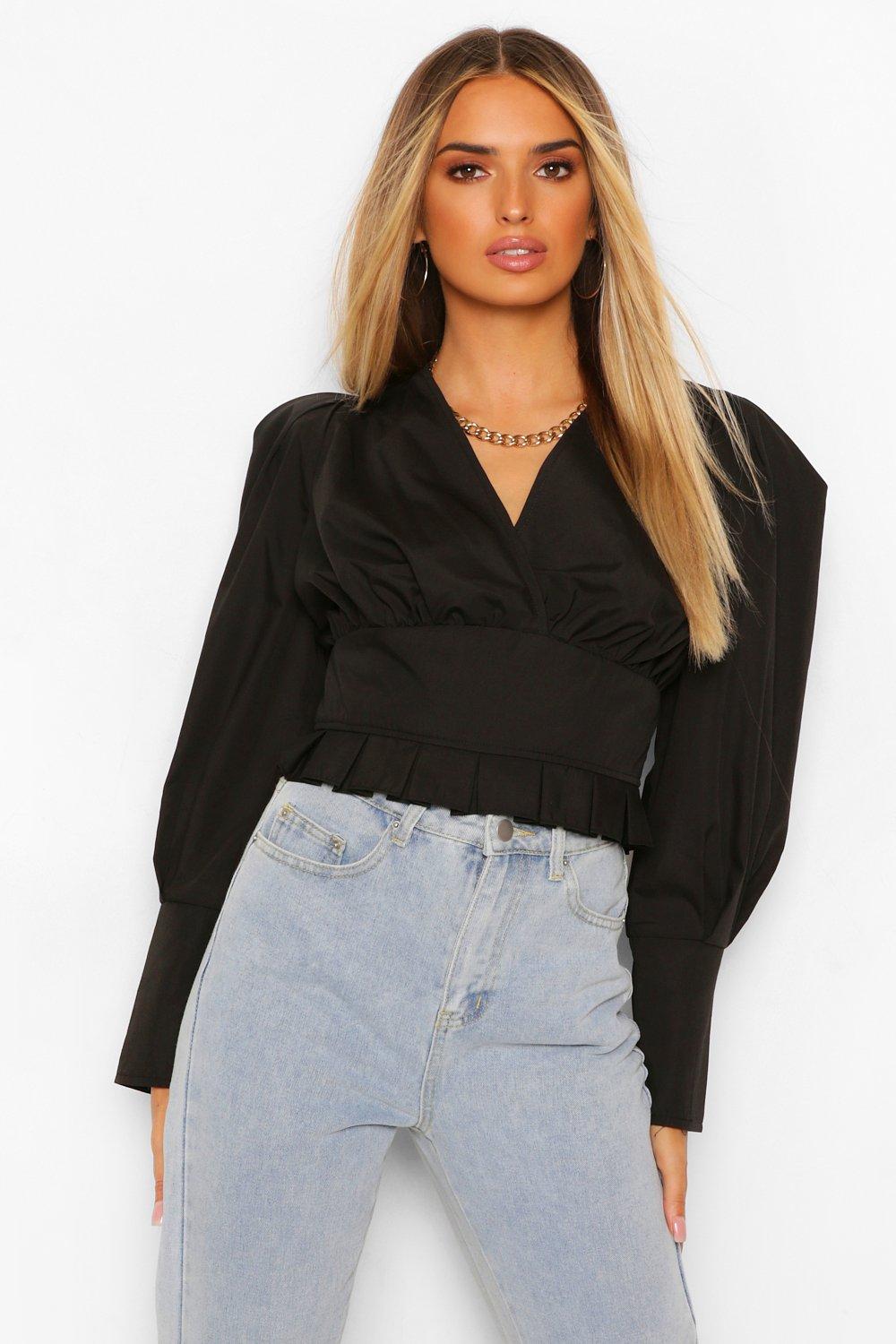 puff sleeve peplum top