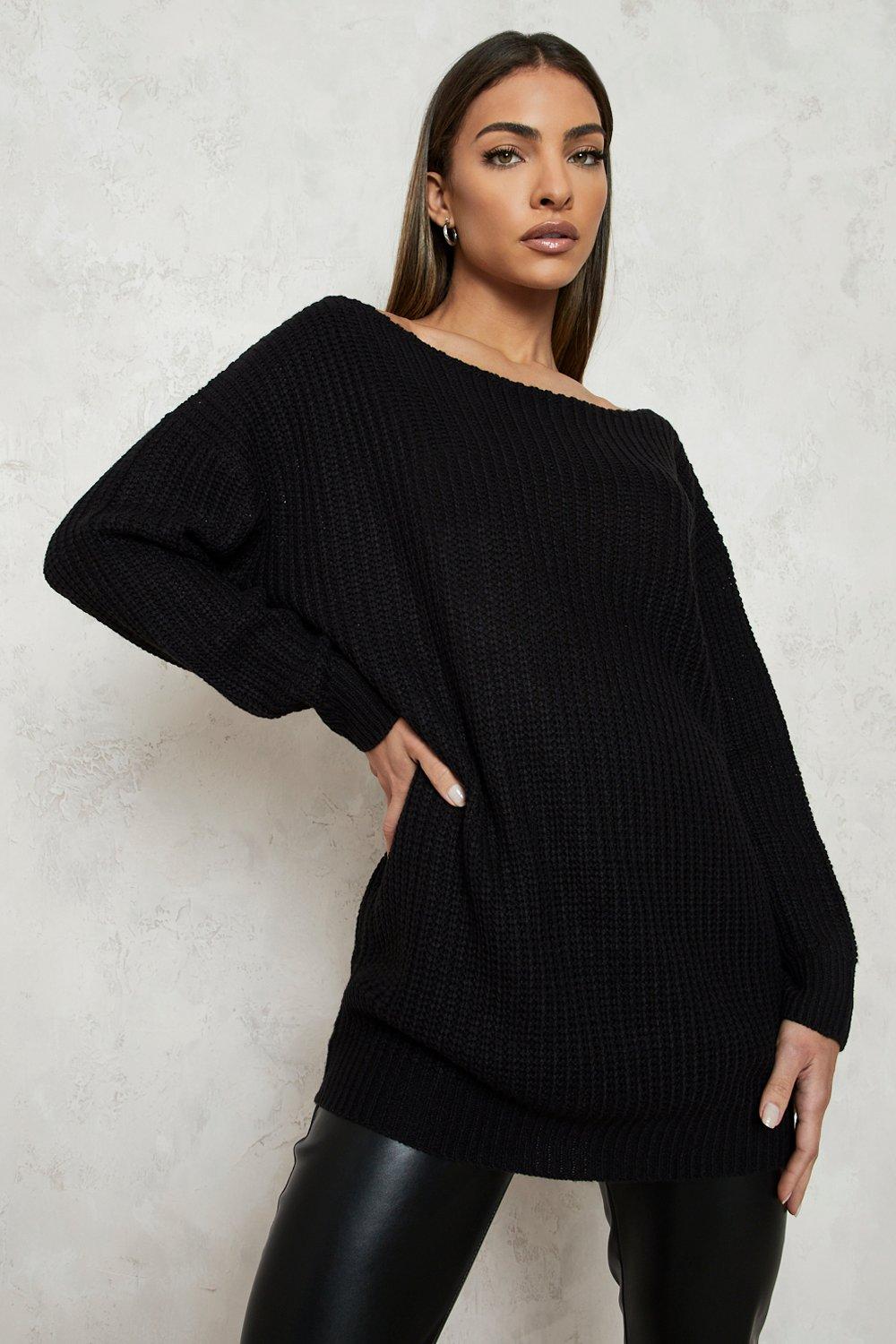 Ladies slash neck clearance jumper