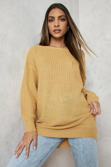 Boat Neck Sweater tan