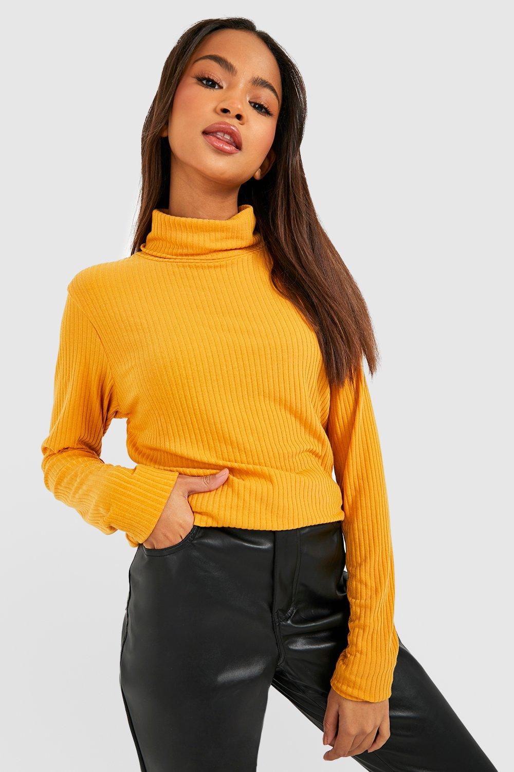 Yellow turtle neck store top