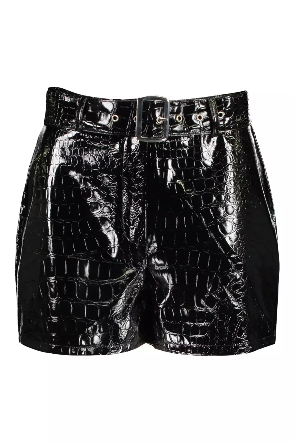 black croc shorts