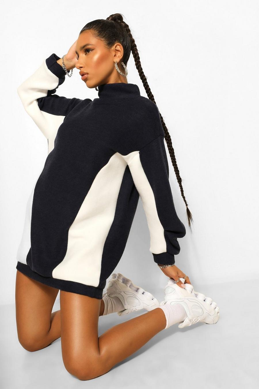Robe sweat color block, Navy image number 1