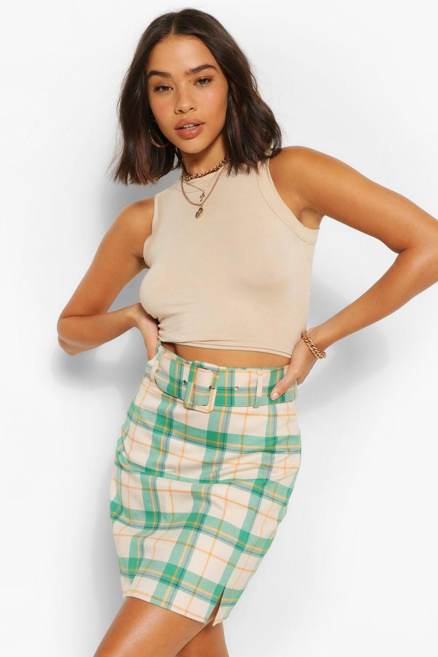 Multi Belted Check Mini Skirt image number 1