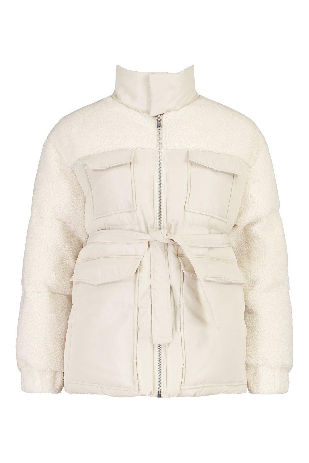 Chaqueta en pelo sintético - Blanco natural - MUJER