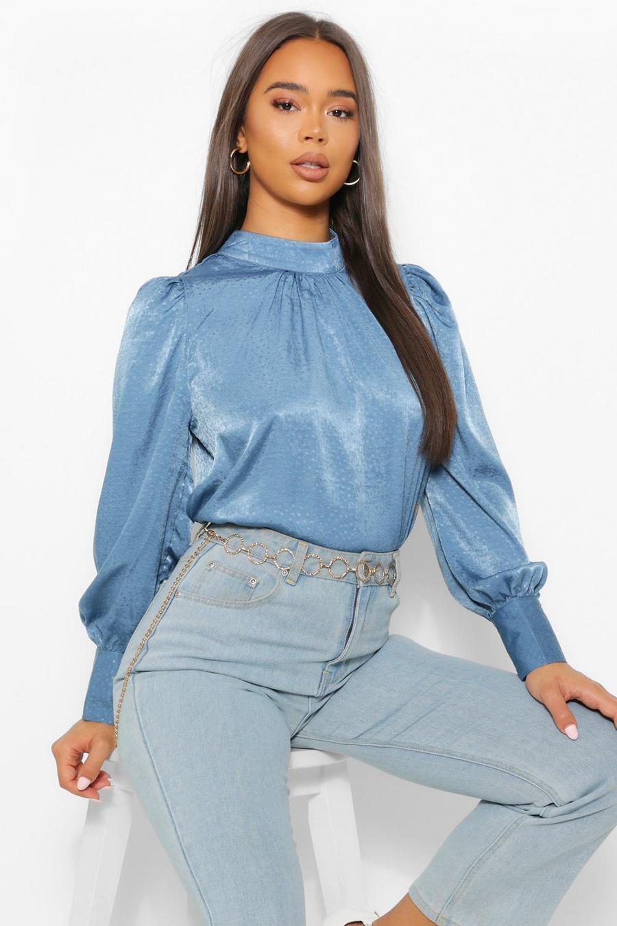 High Neck Long Sleeve Blouse image number 1