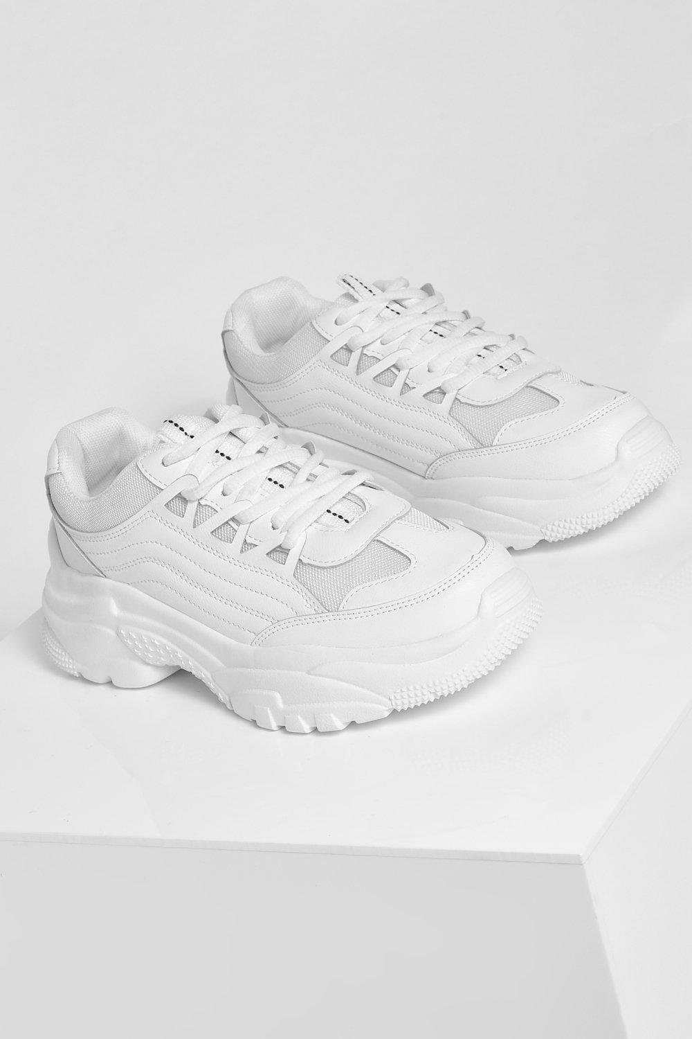 Cheap white chunky trainers online