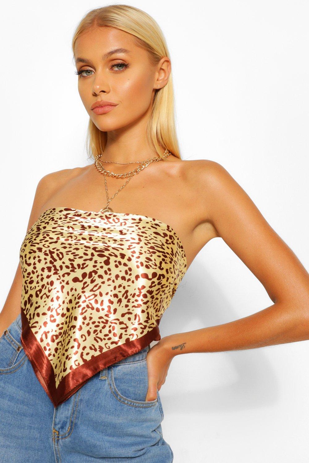 Leopard print satin head scarf sale