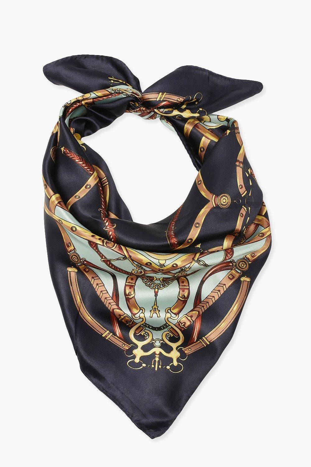 Chain Print Satin Scarf